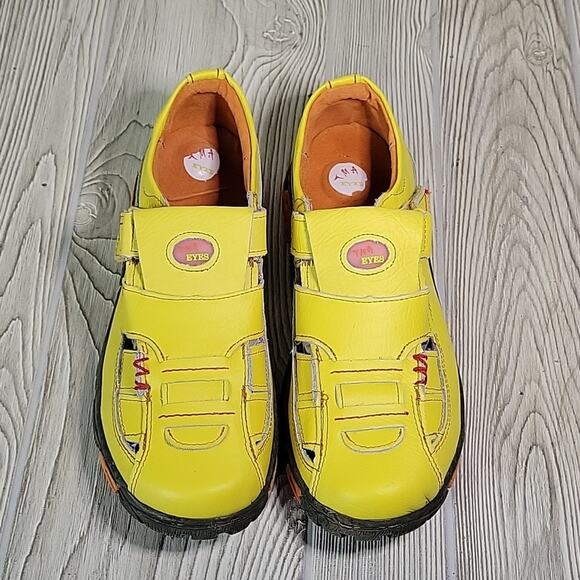 TMA Eyes Hand Stitched Leather Shoes Yellow Womens Size 8.5 NEW - Picture 13 of 15
